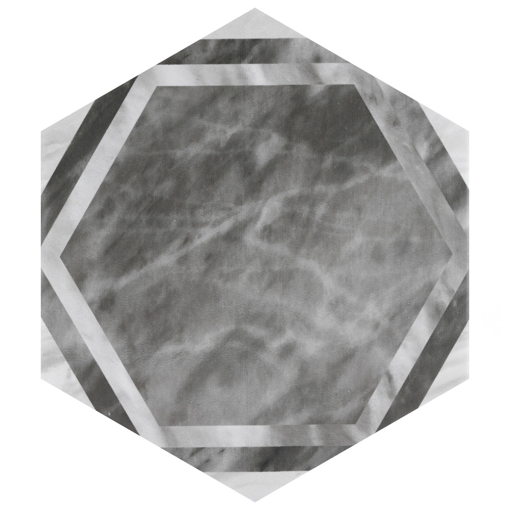 Classico Bardiglio Hex Dimension Dark 7 in. x 8 in. Porcelain Floor and Wall Tile