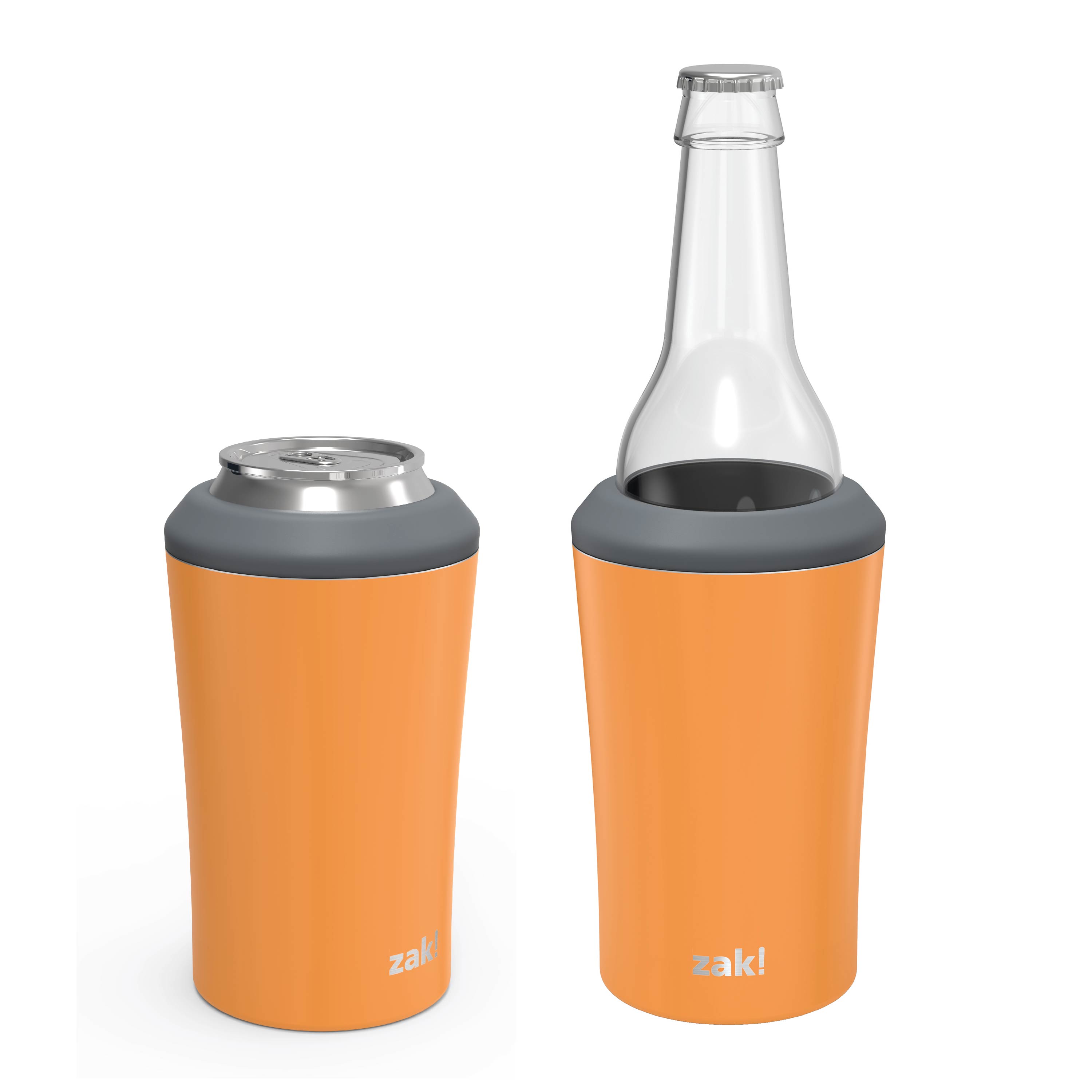 Zak Hydration 12 ounce Double Wall Stainless Steel Can and Bottle Cooler with Vacuum Insulation, Tangerine slideshow image 5 Zak Hydration 12 ounce Double Wall Stainless Steel Can and Bottle Cooler with Vacuum Insulation, Tangerine slideshow image 5