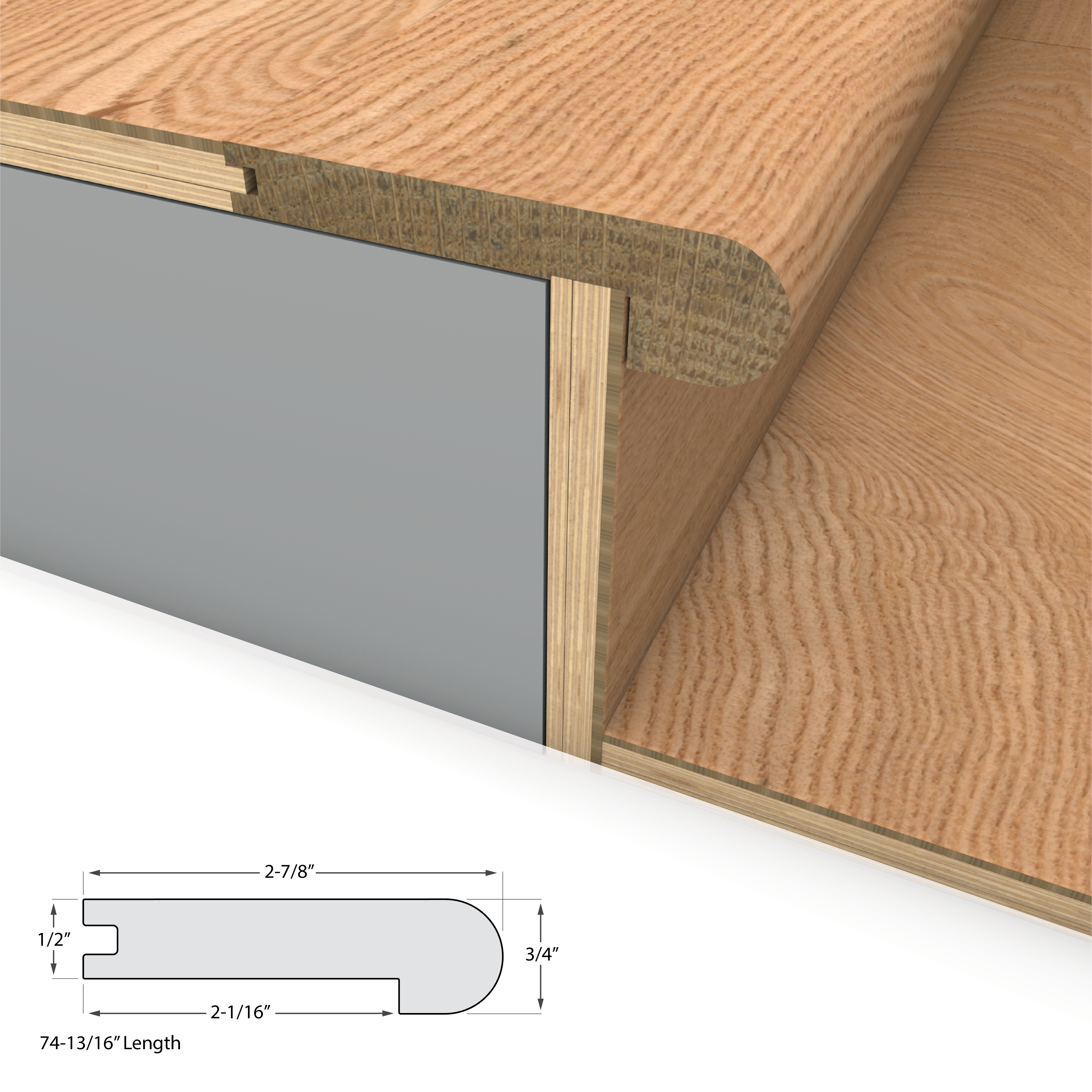 Refined Ash Varietals Flush Stair Nosing view 2