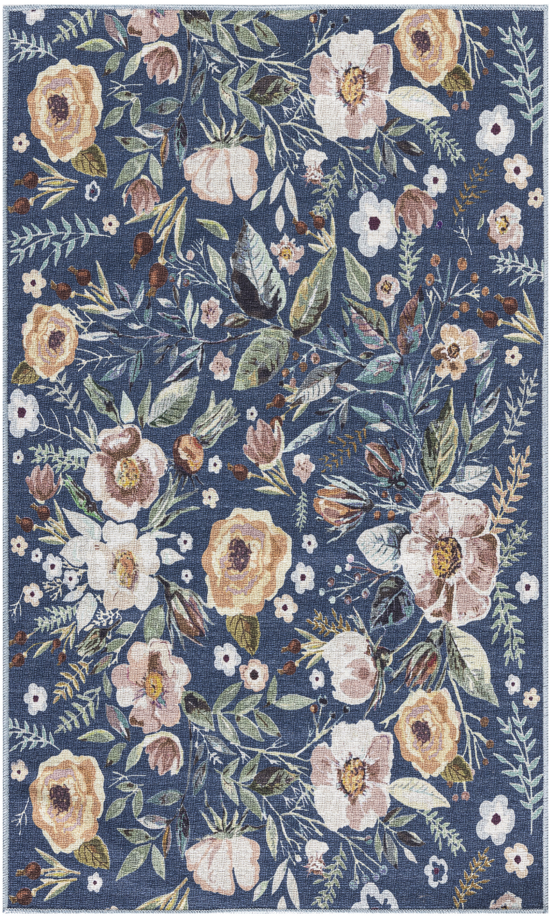 Nourison Nourison Washables 3' x 5' Navy Multicolor Vintage Indoor Rug