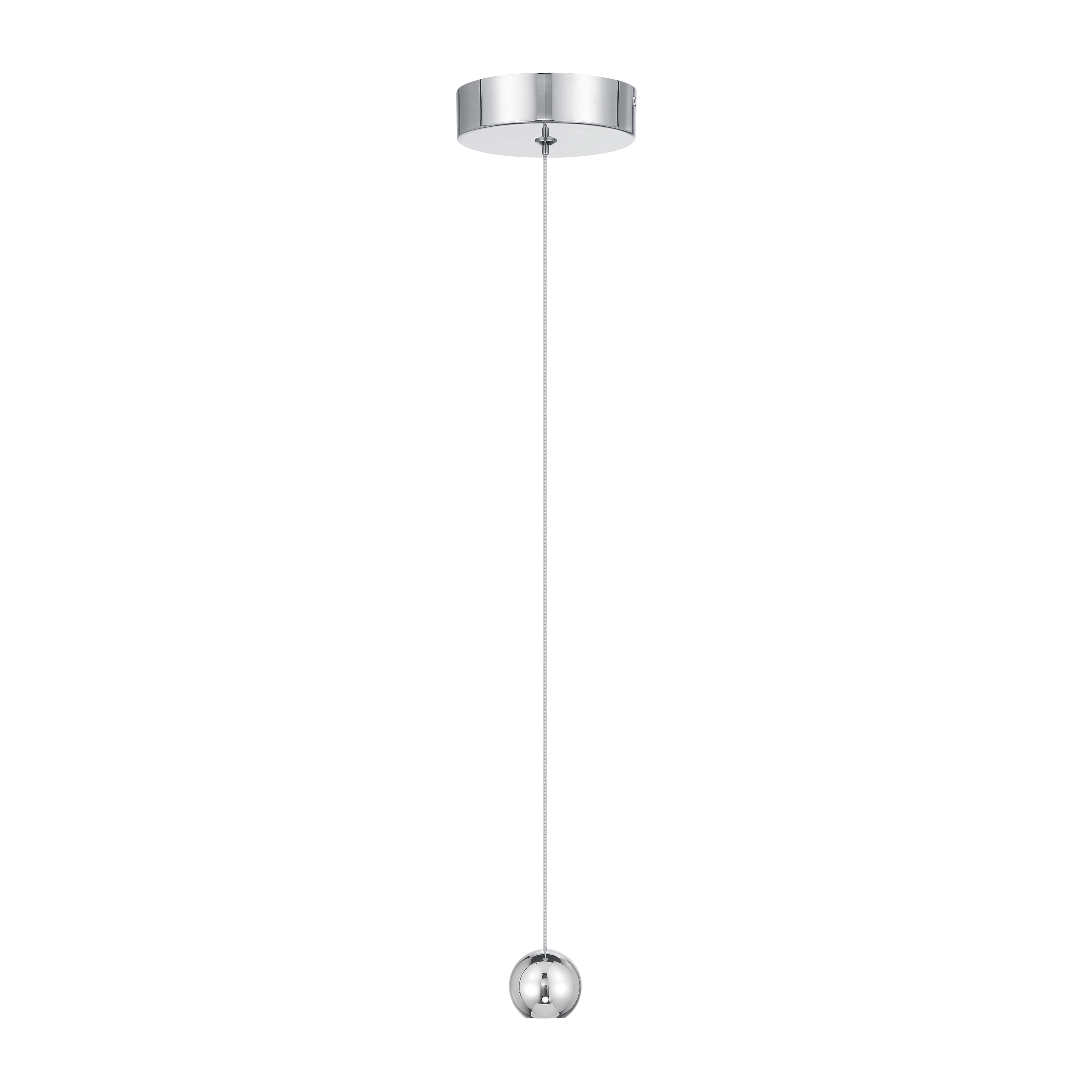 The Itty mini pendant delivers focused LED illumination in an ultra-compact 2-inch design. Its sleek chrome finish and modern aesthetic make it ideal for multiples over islands or as accent lighting in tight spaces. - alternate view
