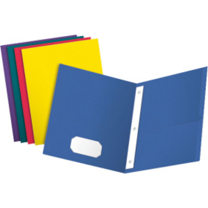 Twin Pocket Folders with Fasteners, Letter Size, Assorted Colors, Box of 25