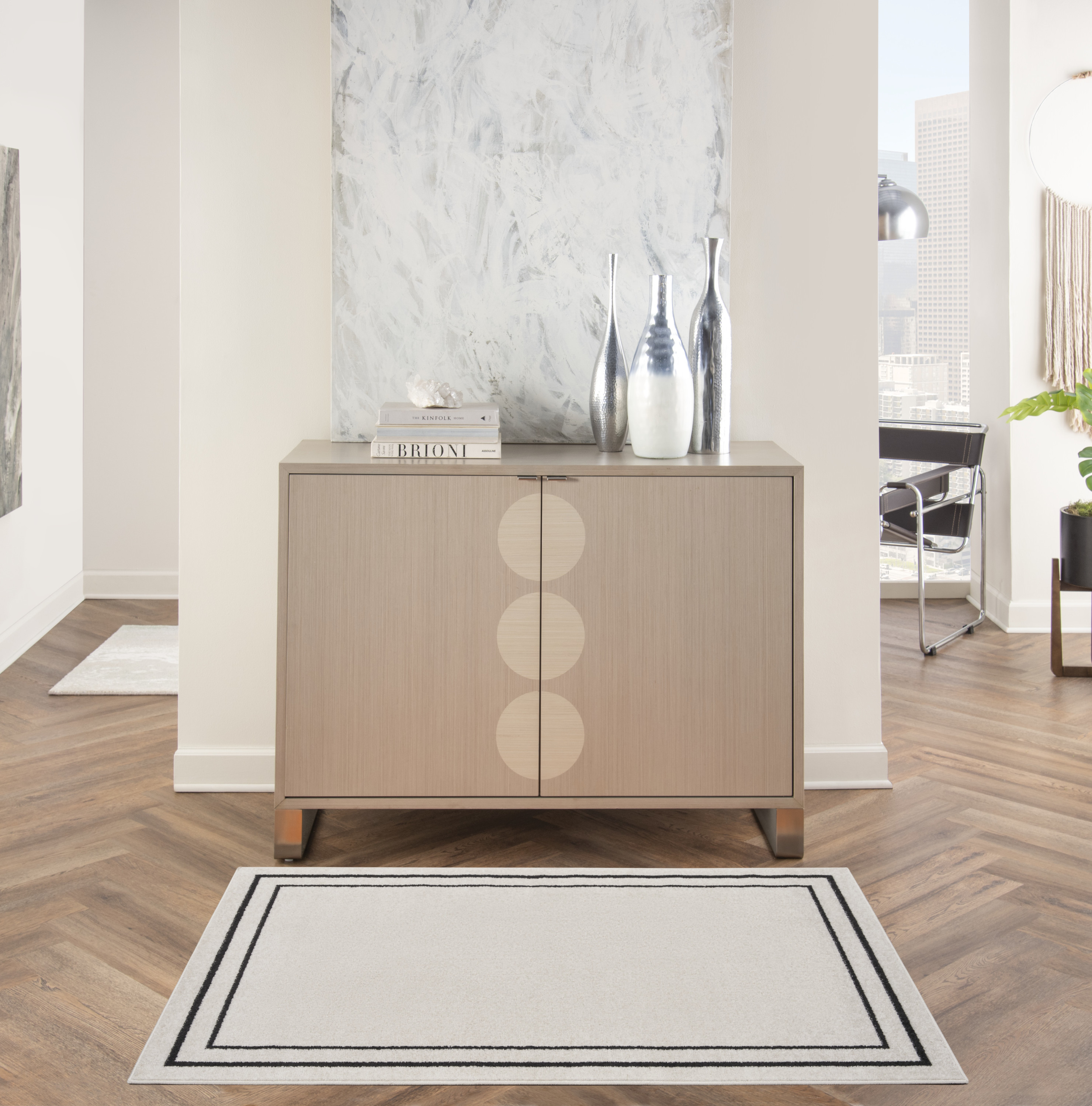 Nourison Nourison Essentials 3' x 5' Ivory Black Contemporary Rug