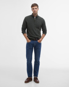 Essential Tisbury Half-Zip Jumper Dark Seaweed