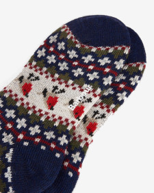 Robin Fair Isle Socks Classic Navy