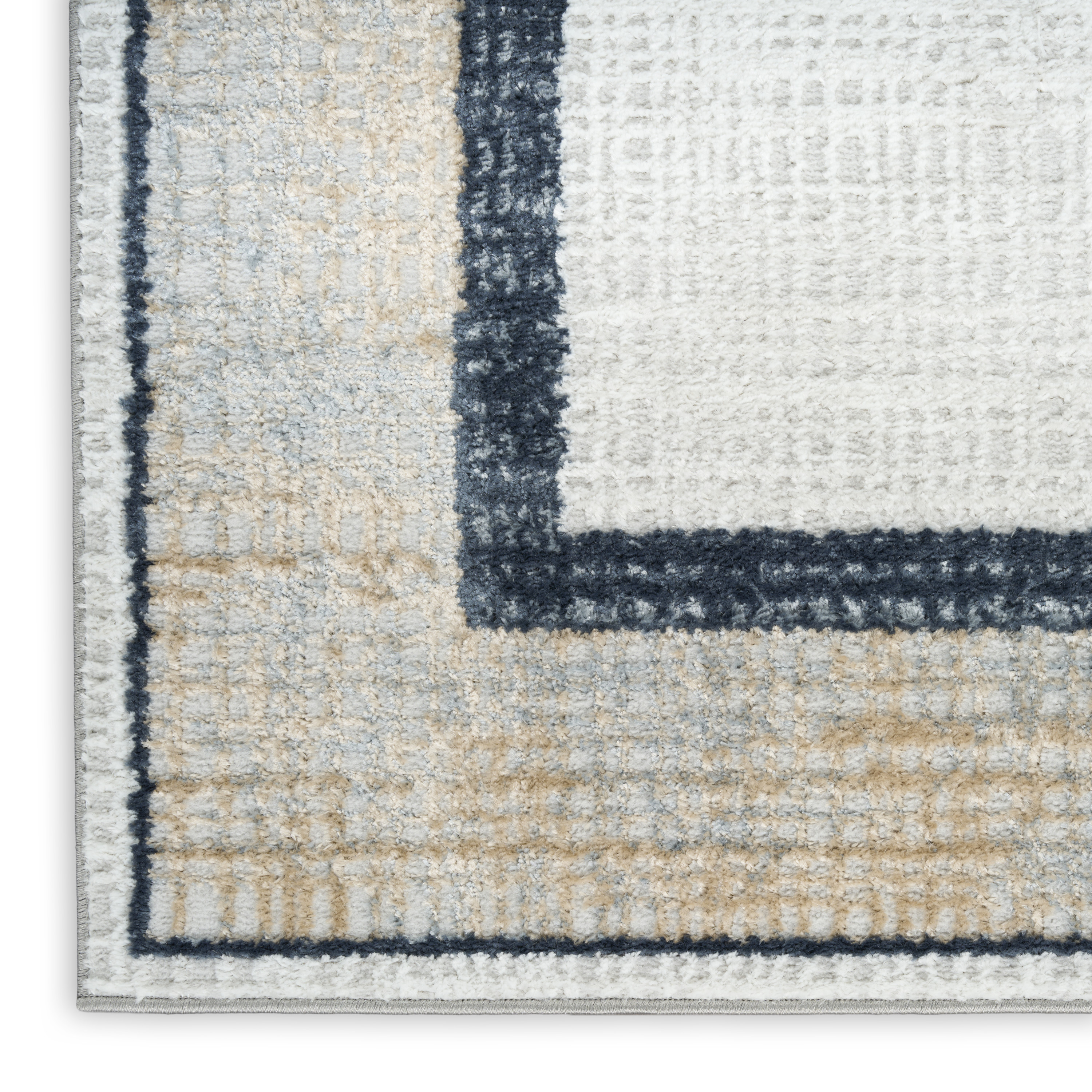 Nourison Dekor 2' x 4' Grey Navy Modern Indoor Rug