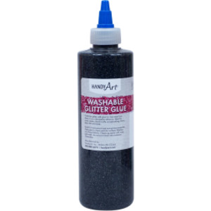 Washable Glitter Glue, 8 oz., Black