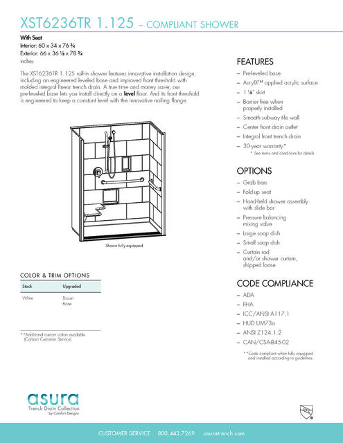 Tech Data Sheet — Cd Shower Tech Data Asura Xst 6236 Tr 1 125 Seat