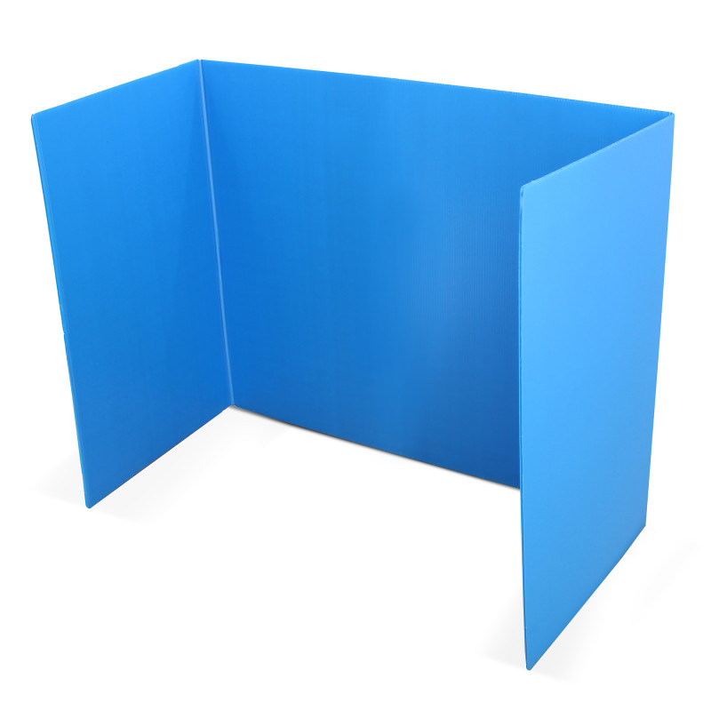 Blue Premium Corrugated Plastic Study Carrel, Pack of 24