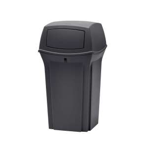 RUB843088BK, Rubbermaid Commercial,  Ranger Container with 2 Doors, 35 gal, Plastic, Black