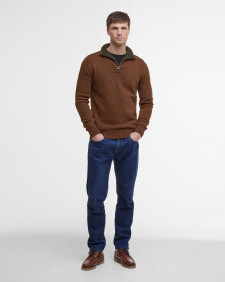 Nelson Essential Half-Zip Jumper Dark Sand