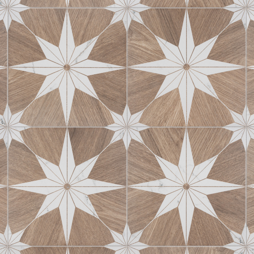 Llama Stella Loire Verso Noce 9.75x9.75 Square Porcelain Floor and Wall Digital Pattern