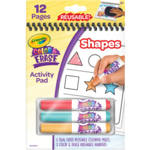 Color & Erase Reusable Activity Pad, Shapes