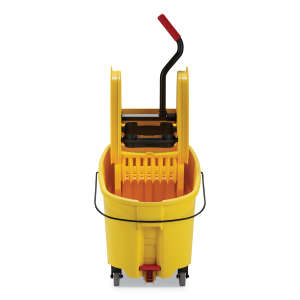 Rubbermaid Commercial, WaveBrake, 44qt, Mop Bucket w/ Downpress Wringer and Drain, Yellow