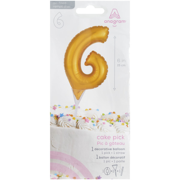 Inflatable Gold Numeral 6 Anagram® Cake Pic