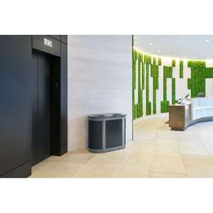 Rubbermaid Commercial, Enhance, Pill Dual Stream, 23 gal, Metal, Gray/Black, Rectangle, Receptacle