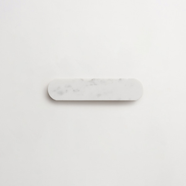 clé lapidary: smooth-cut ovals | oval petit mosaic sheet | honed | carrara | sample 