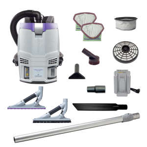 ProTeam, GoFit 3 Cordless 4Ah w/ ProBlade Hard Surface & Carpet Floor Tool Kit, 14", Backpack Vacuum