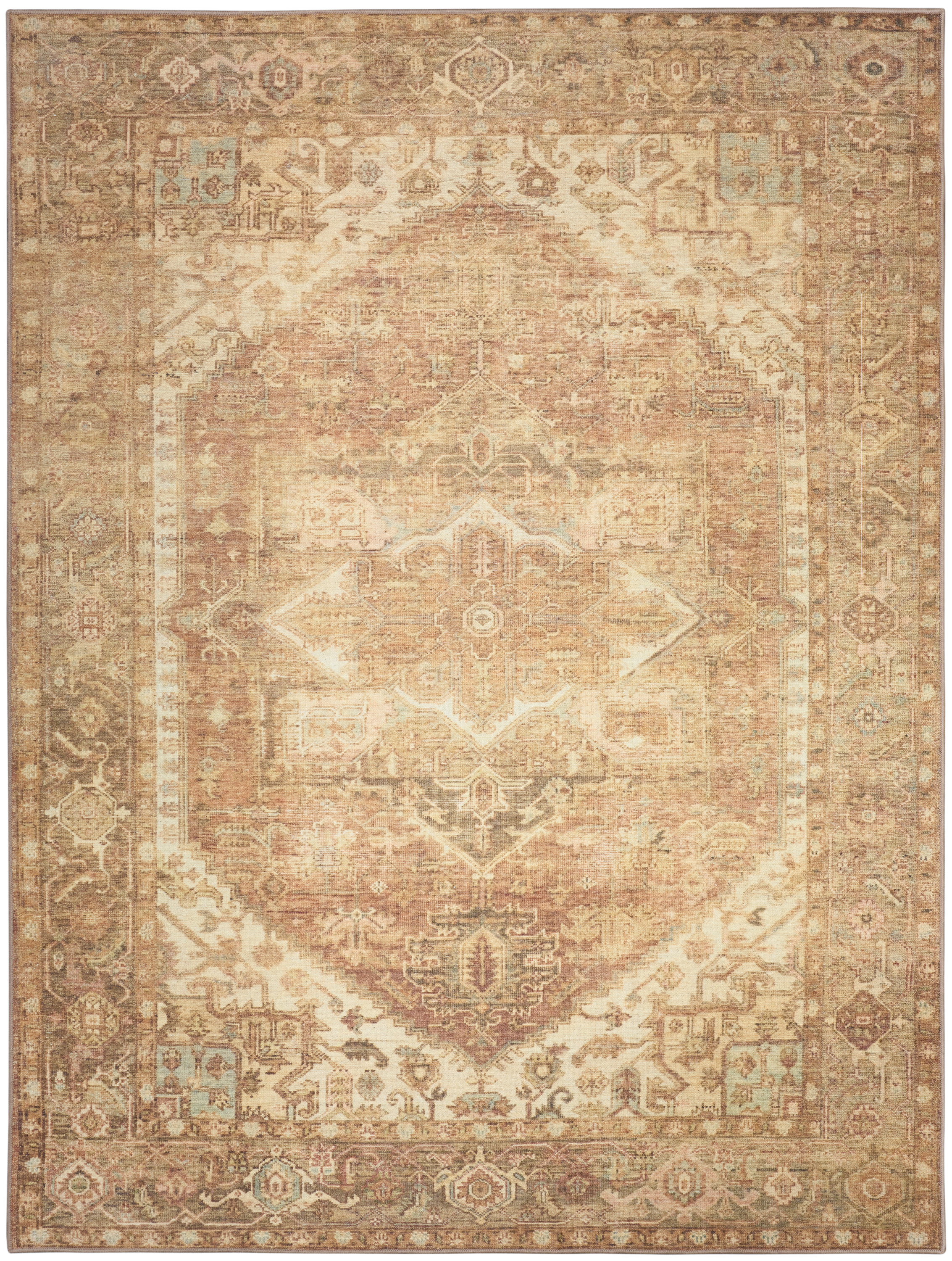 Nourison Vintage Washables 9'10" x 13'2" Gold Vintage Indoor Rug