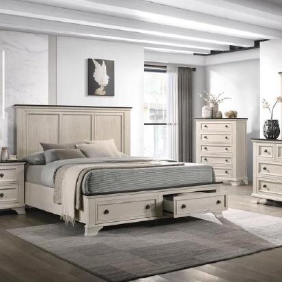 Lifestyle image of the  Whitehaven Bedside Table (2 Drawer) from Forty Winks