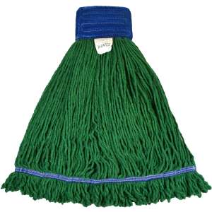 Golden Star, Comet™ Blend Looped-End Wet Mop Head with 5" Headband, Extra Large, Green