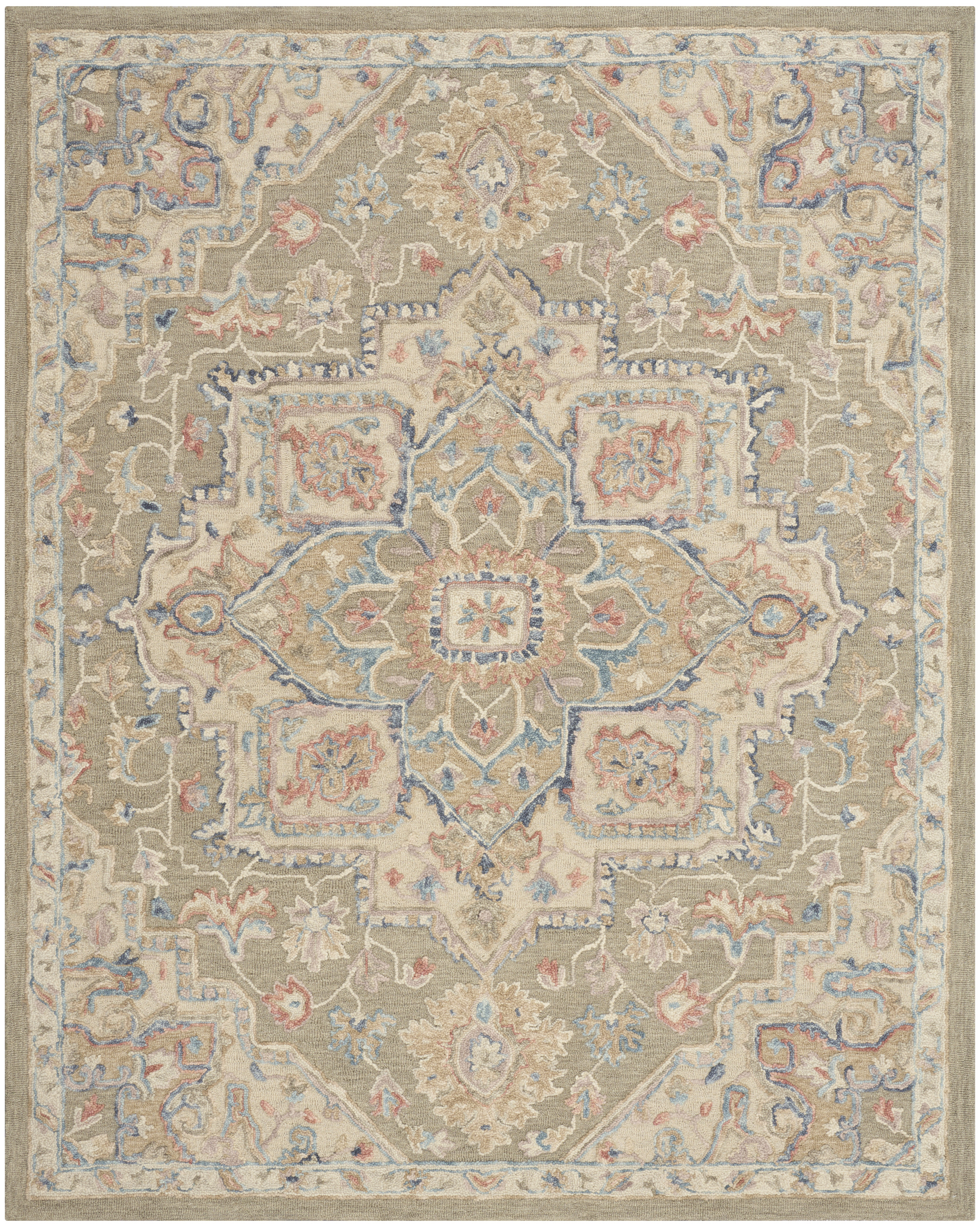 Nourison Maison 9'9" x 13'9" Green Ivory Vintage Indoor Rug