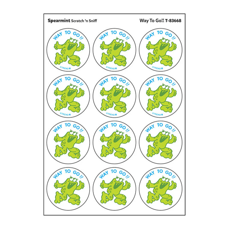 Way to Go!!/ Spearmint Scent Stickers, 24 ct.