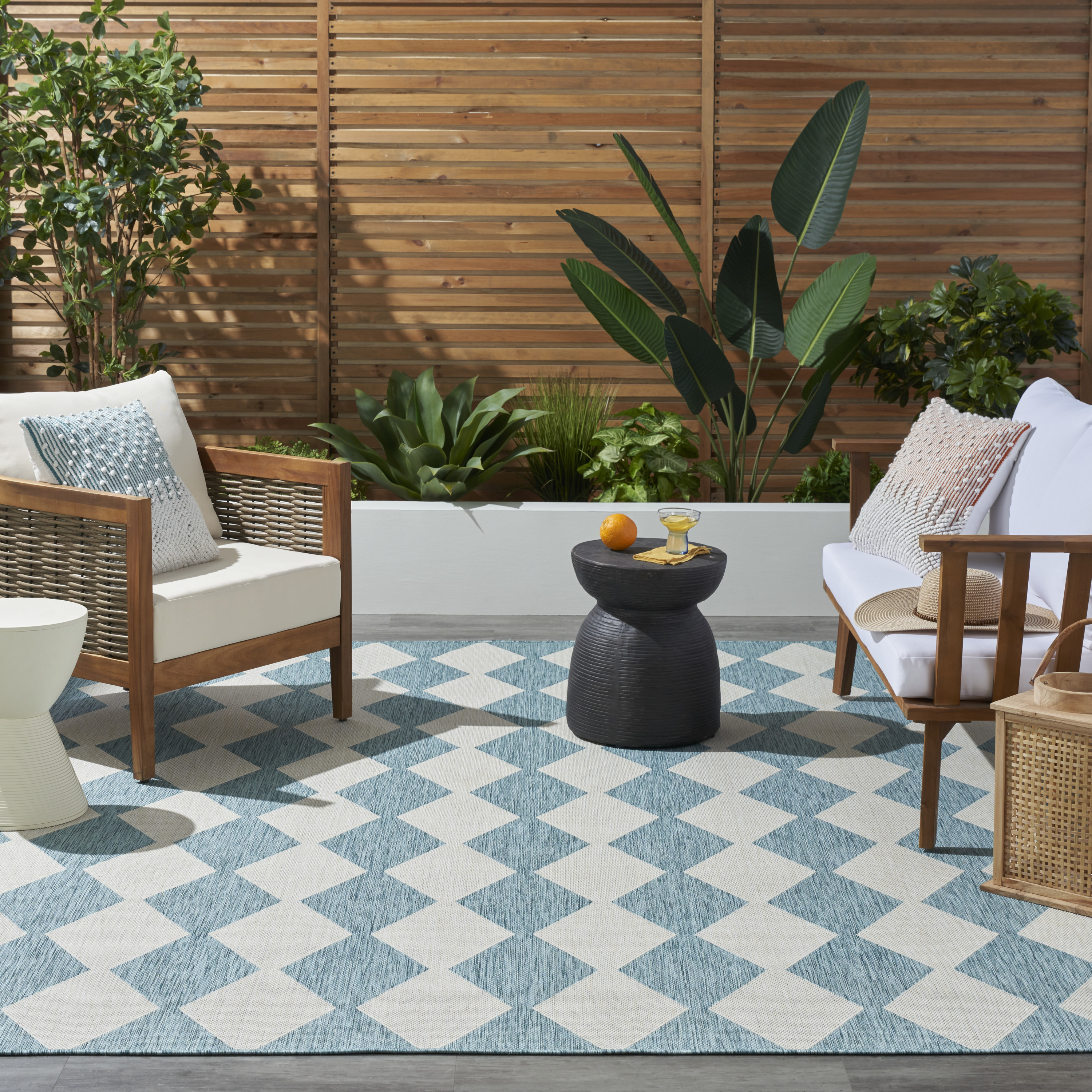 Nourison Positano 8' x 10' Aqua Modern Rug