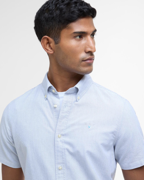 Striped Oxford Tailored Short-Sleeved Shirt Classic Navy
