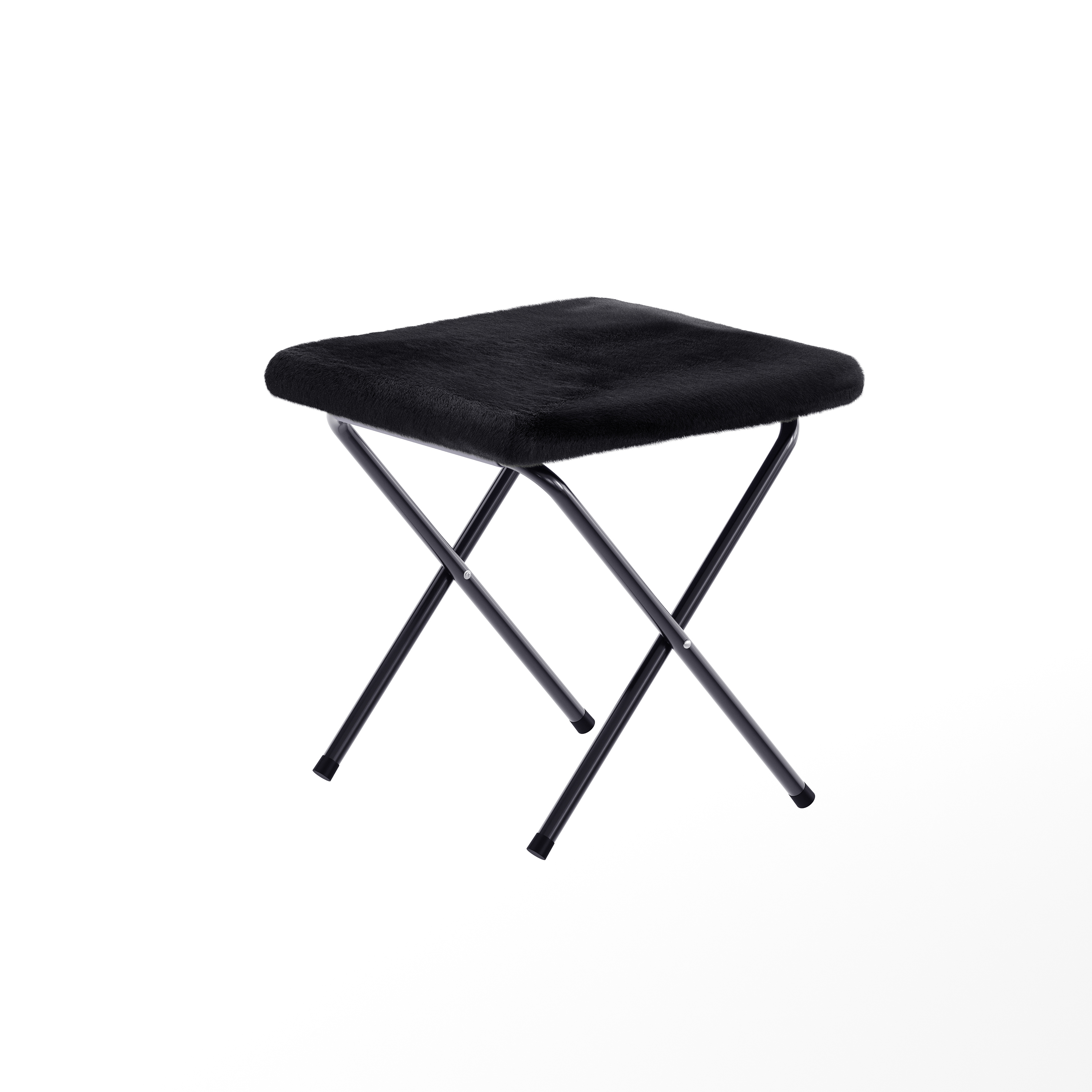 Archer 28" Oversized Portable Faux Fur Folding Saucer Chair with Folding Otto... - Picture 12 of 49