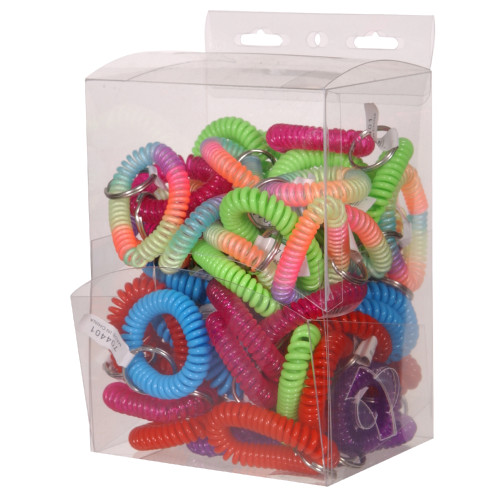 Assorted Wrist Coil Key Chain 60 Pack