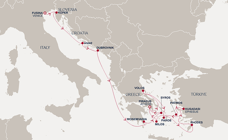 Itinerary map