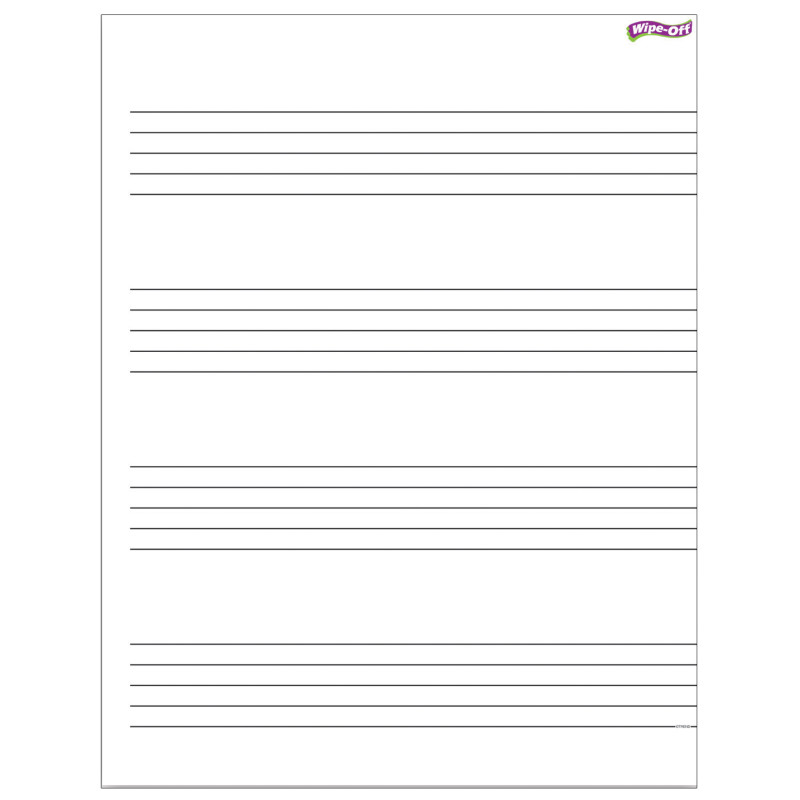 Music Staff Paper Wipe-Off® Chart, 17" x 22"