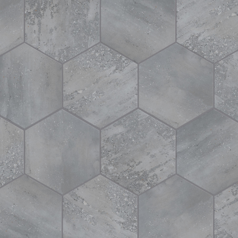 Recycle Hex Antique 8-1/2 in. x 9-7/8 in. Porcelain Floor and Wall Tile