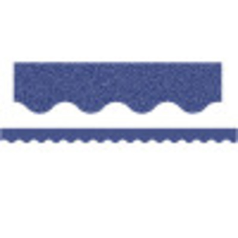 Dark Blue Glitz Scalloped Border Trim, 35 Feet