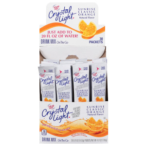 Crystal Light Sunrise OrangePowdered Drink Mix, 120 ct Casepack, 4 Boxes of 30 On-the-Go Packets image