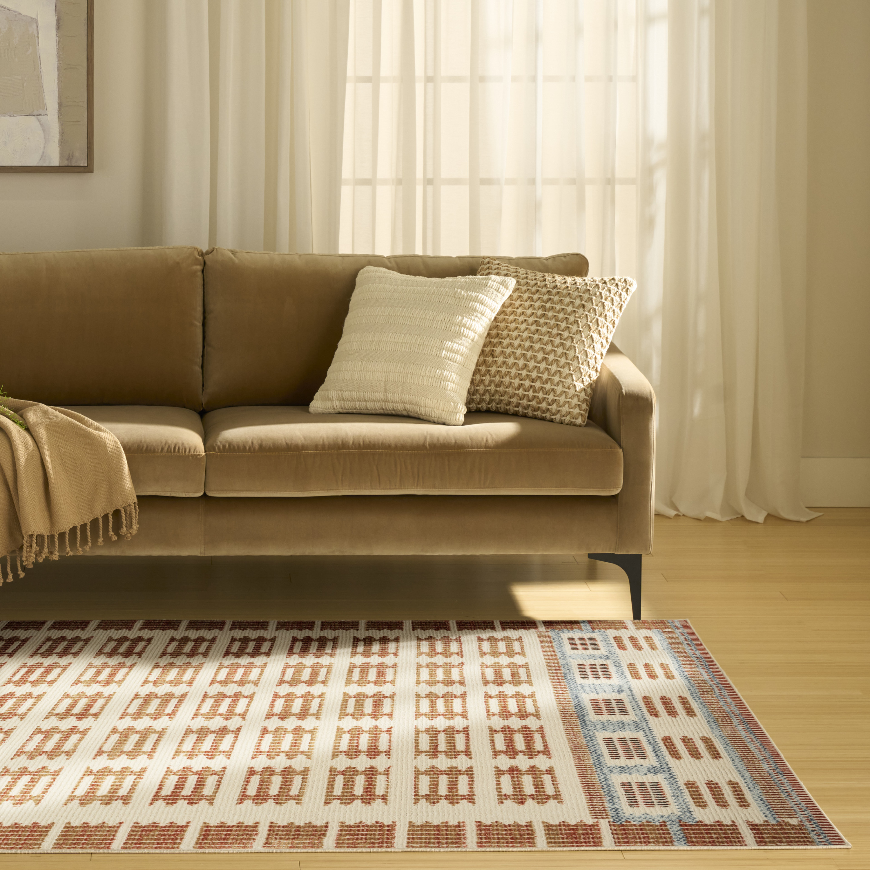 Nourison Nordic 5' x 7' Ivory Rust Modern Indoor Rug