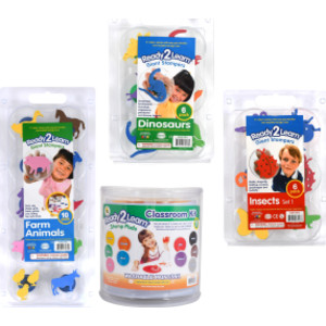 Giant Stampers & Stamp Pad Kit - 22 Stampers - 10 Stamp Pads