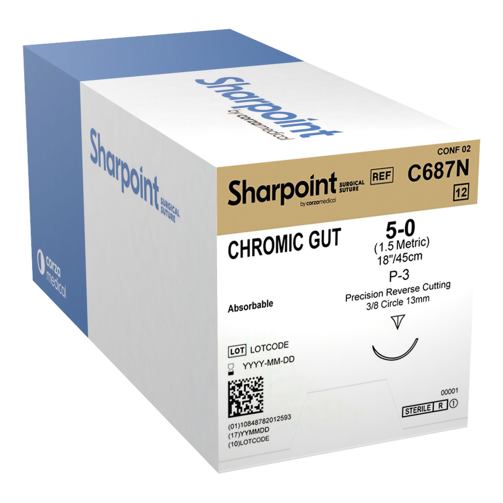 Surgical Specialties SUTURE, GUT CHROMIC 5-0 18"/45CM (12/BX)
