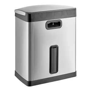 Rubbermaid Commercial, Impressions, 8 gal, Metal, Black, Rectangle, Receptacle