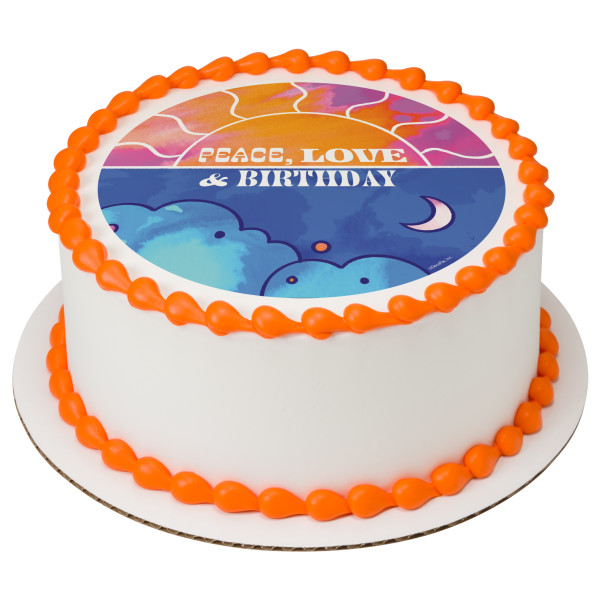 Peace, Love & Birthday PhotoCake® Edible Image®