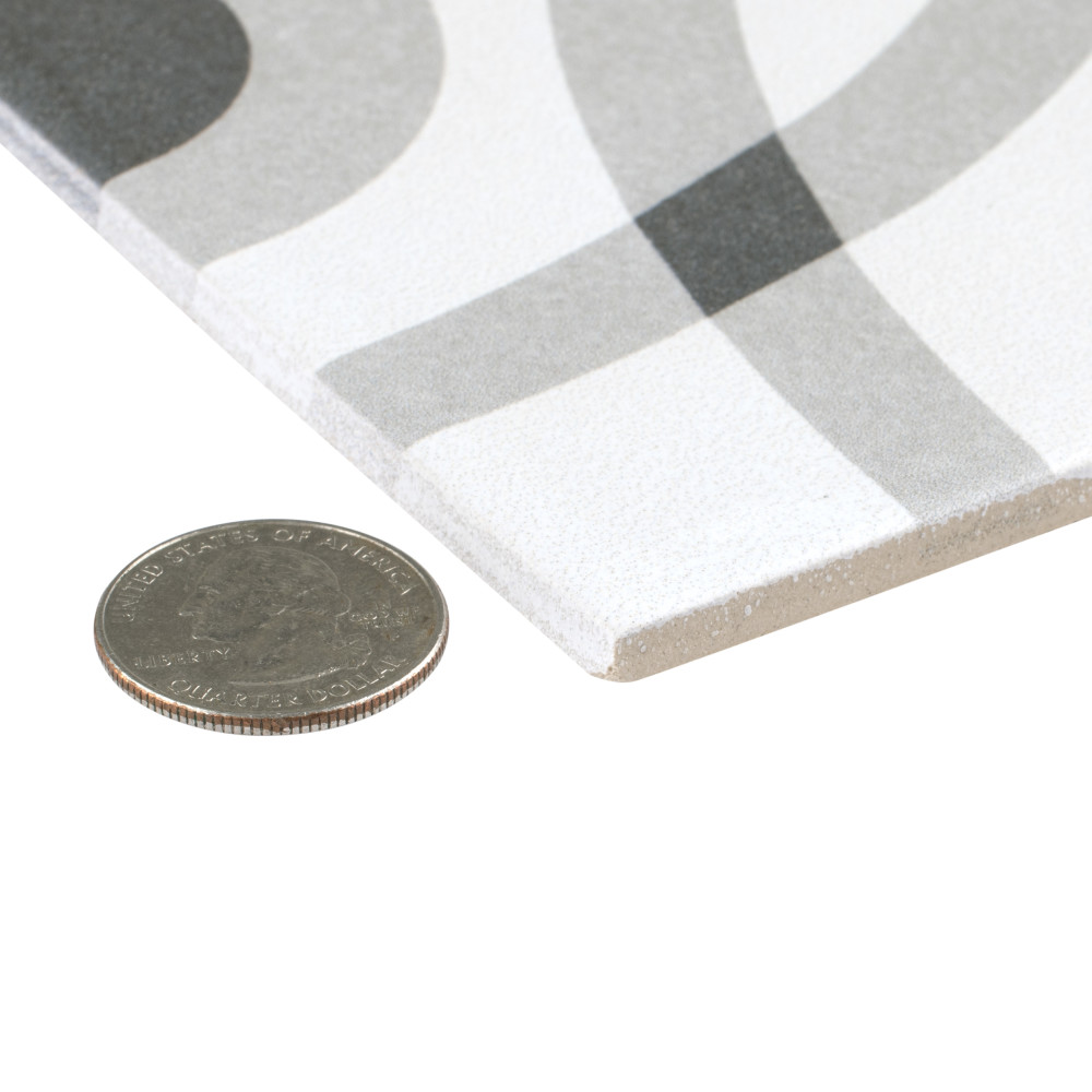 Twenties Circle 7-3/4 in. x 7-3/4 in. Ceramic Floor and Wall Tile