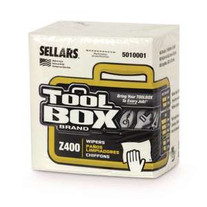 SEL5010001, Sellars, TOOLBOX  Z400, 1/4 Fold, 1 ply, 11.88"x13.00", Double Recreped (DRC), General Purpose Wipers, White