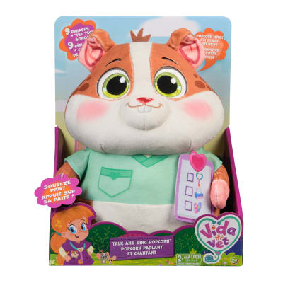 Vida the Vet, Popcorn Talking Plush Toy, 9-Inch Tall Electronic Stuffed Animal with Soft Fur, Music & Phrases Kids Toys for Girls & Boys Ages 3 and up