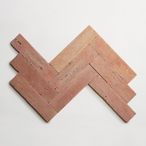 clé lapidary: pantry pavers | blade | tumbled | red travertine 