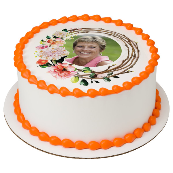 Springtime Wreath PhotoCake® Edible Image® Frame