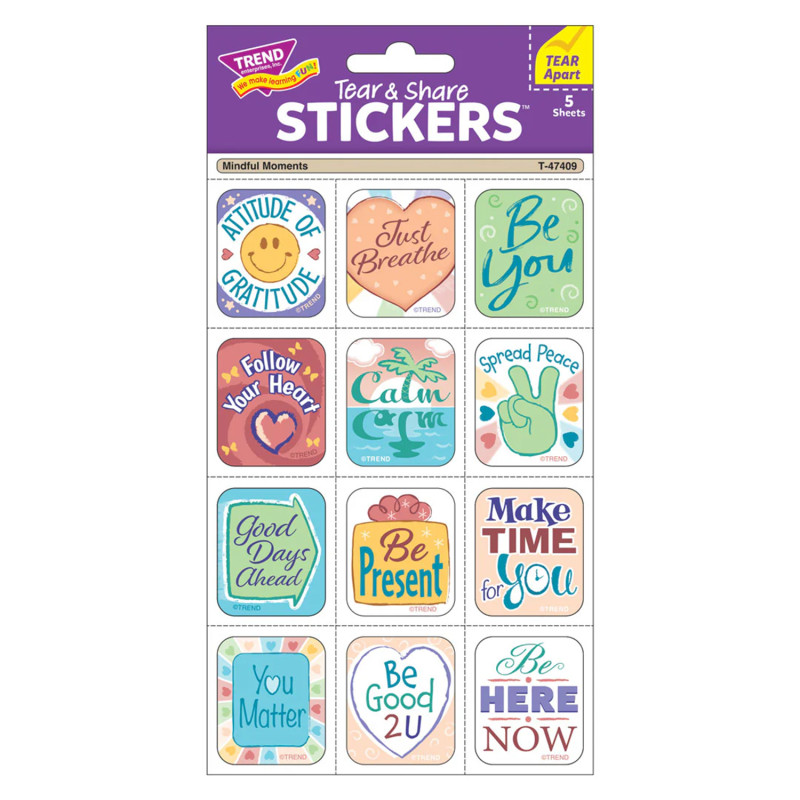 Mindful Moments Tear & Share Stickers™, Pack of 60
