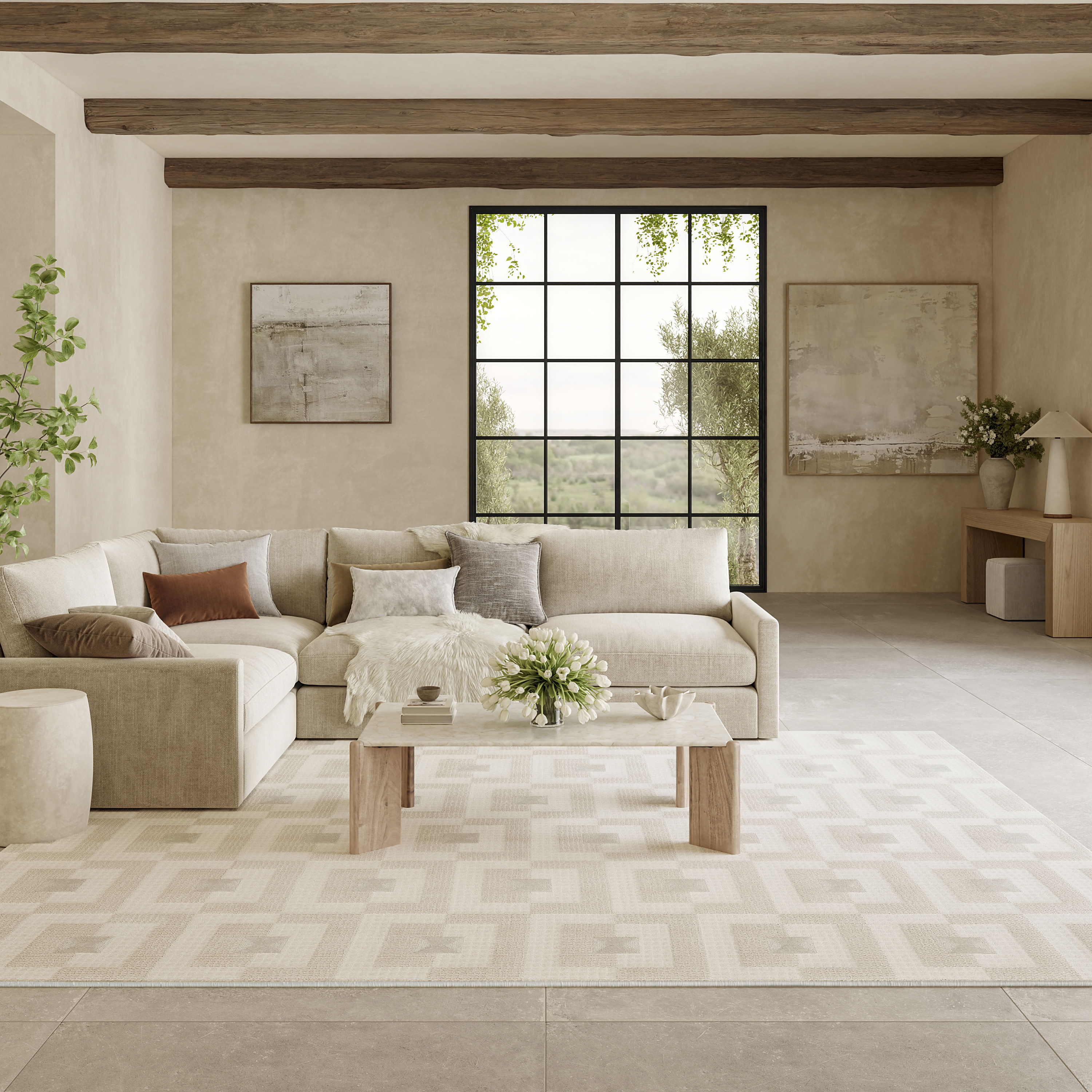 Nourison Nordic 8' x 10' Ivory Beige Modern Indoor Rug