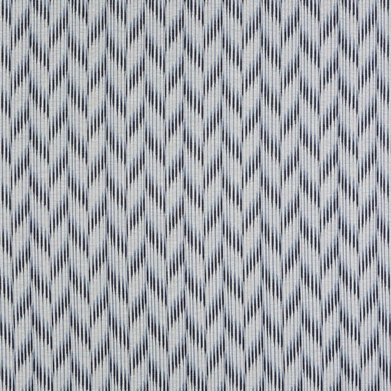 Woven fabric with vertical navy and light-gray stripes forming a repeating chevron pattern; covering the entire surface, displayed flat in a close-up, evenly lit, neutral setting.