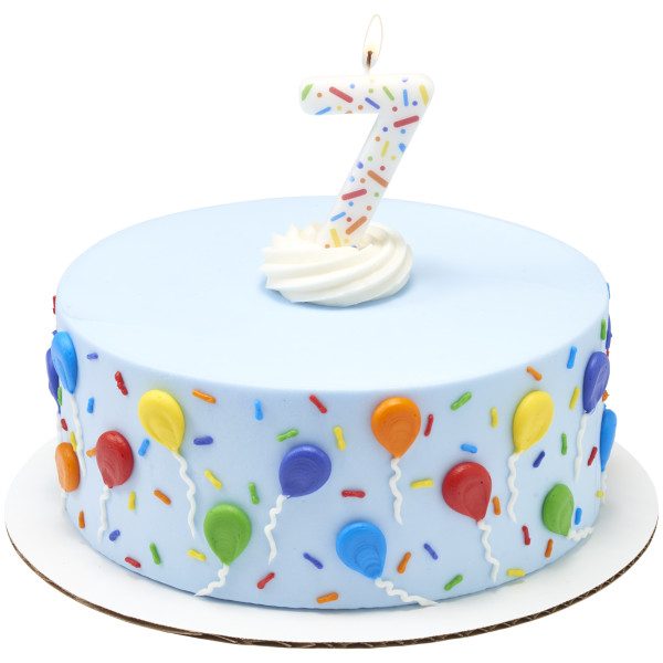 7 Rainbow Sprinkle Numeral Candles